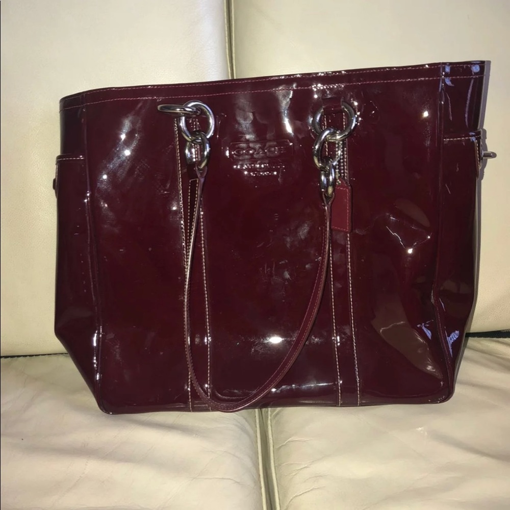 Authentic Coach Patent Leather Tote Bag